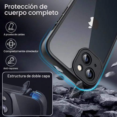 Vista 4 de JETech Funda para iPhone 13, protección de 360°, color negro