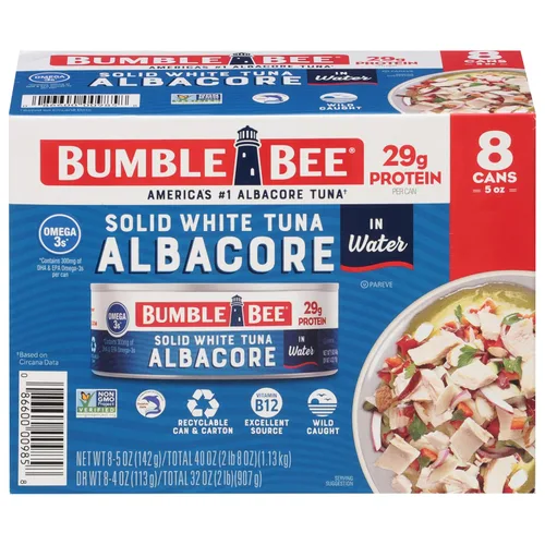 Vista 11 de Bumble Bee Atún blanco sólido en agua, paquete de 3, 9 onzas