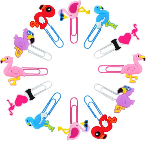 Vista 8 de Marcapáginas de animales lindos, 12 piezas únicas y divertidas, clips de papel para niños, adolescentes, niños, niñas, estudiantes (dinosaurio)