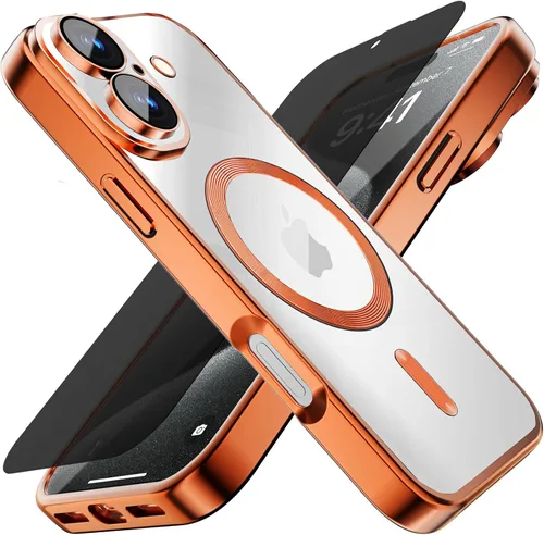 Vista 33 de Misscase Funda MagSafe compatible con iPhone 12 Pro Max con protector de lente de cámara, protección completa, funda magnética transparente
