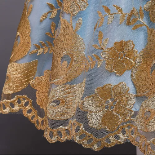 Vista 6 de NNJXD - Elegante vestido de princesa con cinturón de lazo de tul de algodón y estampado de flores
