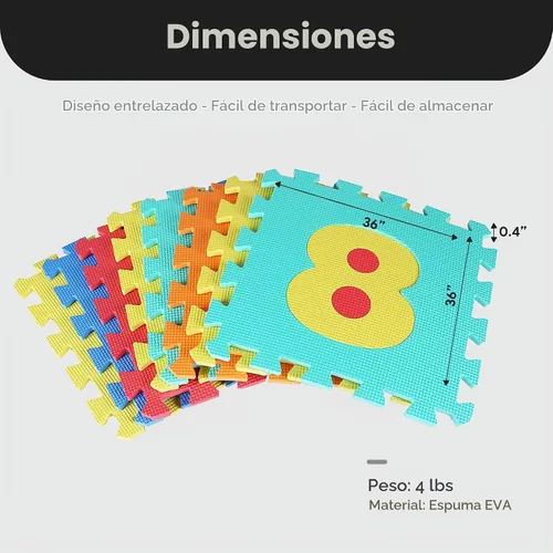 Vista 9 de BalanceFrom Tapete de juego de rompecabezas para niños con azulejos entrelazados de espuma EVA