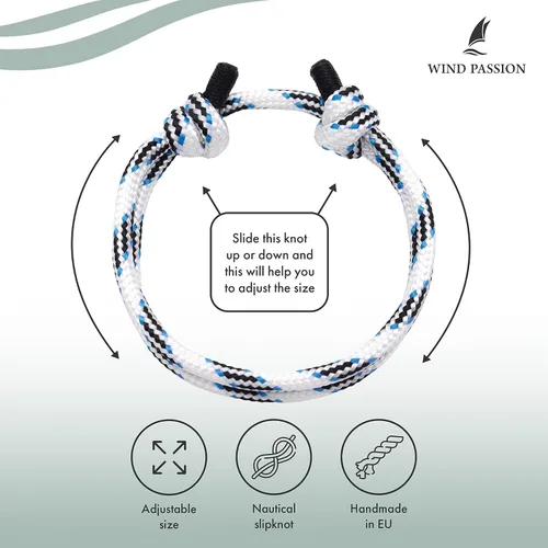 Vista 36 de Wind Passion Pulsera para hombre con cuerda mono con estilo náutico trenzado