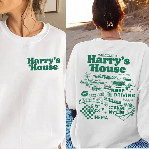 Vista 2 de BluePrints Sudadera Harry Tracklist - Suéter de 2 caras inspirado en Harry para fanáticos, Estilo 1