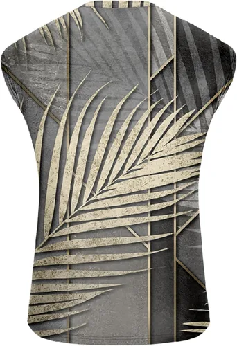 Vista 4 de Muscularfit Camisetas gráficas con estampado divertido para hombre, estilo casual, holgadas, sin mangas, cuello redondo, camisetas hawaianas