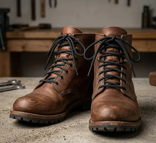 Vista 3 de Cordones para botas resistentes 1800D [2 pares] – Cordones reforzados irrompibles de 16 hebras para botas de trabajo y senderismo (0.157 in)