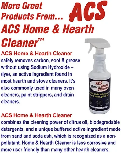 Vista 4 de ACS Home & Hearth Cleaner - Spray cítrico biodegradable para vidrio, parrilla y estufa, 22 onzas líquidas