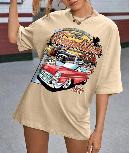Vista 3 de PIOFLIFE Camisa de gran tamaño para mujer (S, albaricoque), Albaricoque