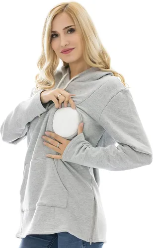 Vista 6 de Bearsland - Sudadera de lactancia y maternidad para mujer, con bolsillos y capucha
