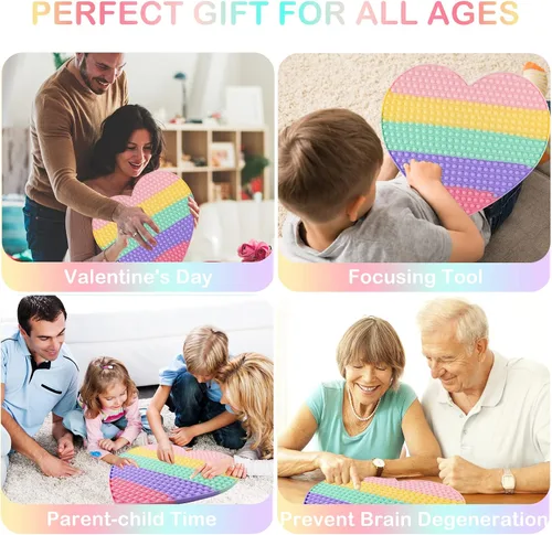 Vista 6 de Juguete sensorial grande de 460 burbujas para niños regalo gigante de burbujas de empuje de 19 pulgadas para niños juguete gigante extra grande Mega