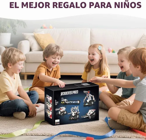 Vista 8 de Kit de construcción de robot RC STEM 5 en 1 para niños, juego de constructor de APP y control remoto, juguetes RC para niños bloques 419 piezas
