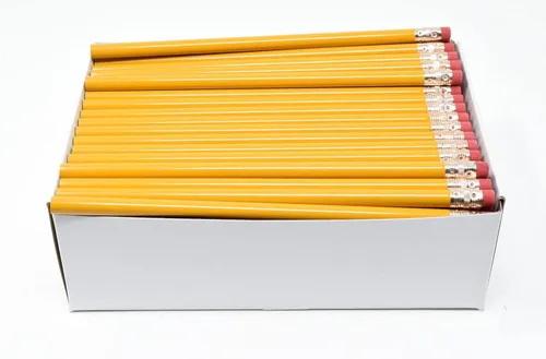 Vista 8 de Pencil Guy - Lápices redondos en blanco, negro, 144 a una caja No afilado