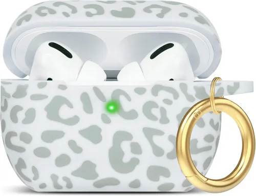 Vista 41 de Compatible con funda AirPods Pro 2019, Gawnock Funda de silicona suave y flexible para funda AirPods Pro para mujeres y niñas con llavero (Caqui)