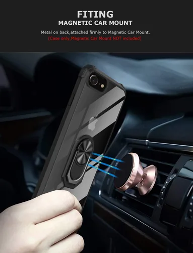 Vista 4 de Funda transparente con función atril para iPhone SE 2022/2020 (3ª/2ª generación SE3/SE2) y iPhone 8/7, funda delgada de protección contra caídas