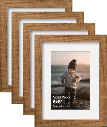 Vista 90 de KINLINK Marco de fotos de 3.5 x 5 pulgadas, color negro ceniza, marcos de madera maciza con plexiglás para mesa y montaje en pared, marcos de fotos