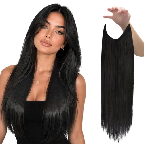 Vista 58 de Fshine - Extensiones de cabello con hilo invisible de 12 pulgadas, color rubio ceniza con reflejos de rubio decolorado, pieza de cabello humano real