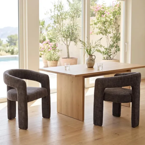 Vista 17 de Silla de Comedor Moderna de Chenille Tipo Barril Tapizada en Tela para Comedor con Brazo, Cómoda Silla Auxiliar de Acento para Cocina/Sala