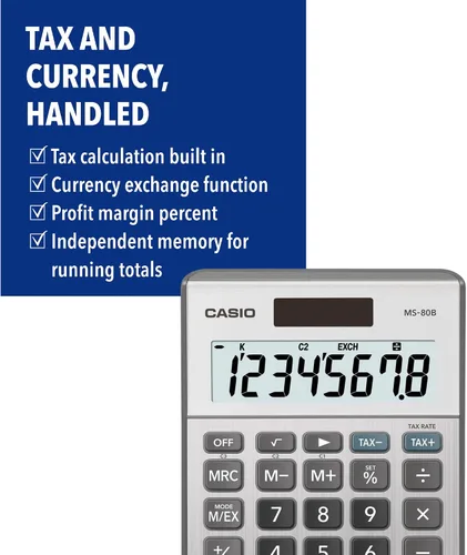 Vista 9 de Calculadora de escritorio Casio MS-80B de funciones estándar