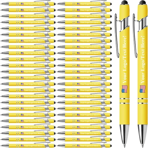 Vista 11 de Bolígrafos personalizados con lápiz capacitivo, bolígrafos personalizados impresos con tu logotipo o mensaje, ideales para regalos, promociones