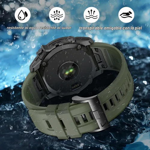 Vista 3 de EZMVZKU Correa de silicona Quickfit de 0.866 in compatible con Garmin Fenix 8/8Pro 1.850 in/Fenix 7/7 Pro/6/6 Pro/5 Plus, correa de reloj