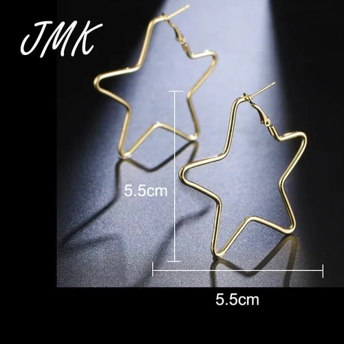 Vista 6 de 2024 New 18K Gold Star Earrings Exquisite Geometric Simple Alloy Metal Rose Gold Jewelry For Women Girls Birthday Party Gift Fashion Accessories