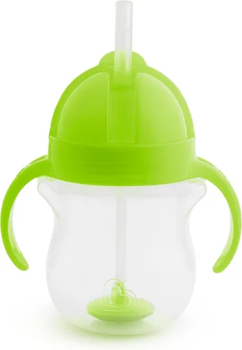 Vista 8 de Munchkin Any Angle Vaso Sippy para Niños Pequeños, Vaso con Pajita Lastrada a Prueba de Derrames con Asas de Transición para Bebés de 6 Meses en Azul