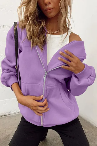 Vista 4 de AUTOMET Womens Zip Up Hoodies Long Sleeve Fall Oversized Sweatshirts Fleece Y2K Jacket with Pockets