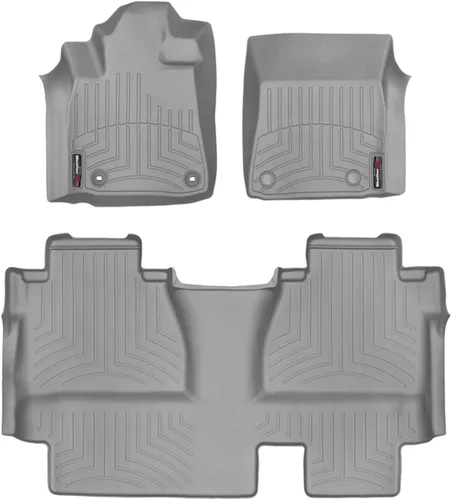 Vista 7 de WeatherTech Revestimientos de suelo personalizados para Toyota Tundra - 1ª y 2ª fila (444081-440939), negro