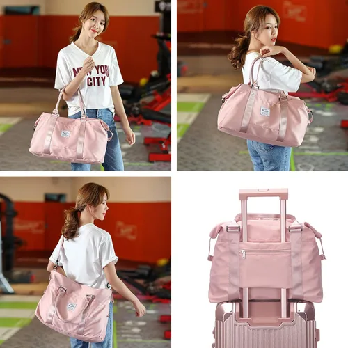 Vista 6 de Bolsa de viaje para gimnasio, bolsa de hombro para fin de semana para mujer