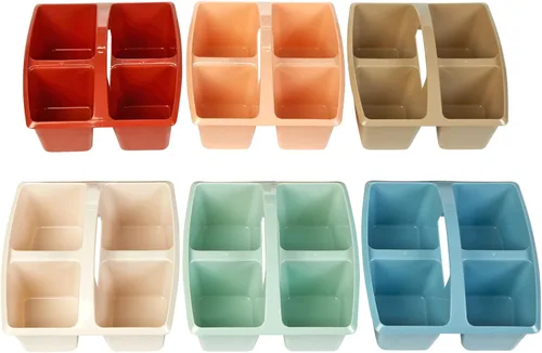 Vista 7 de Cosas realmente buenas Organizadores de 4 compartimentos - Boho, pack de 6 - Organización para el aula