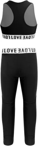 Vista 2 de iiniim Chándal atlético para niños y niñas, brasier deportivo con leggings, gimnasio, entrenamiento, para yoga, correr, ciclismo