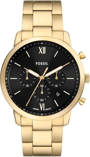 Vista 22 de Fossil Neutra - Reloj cronógrafo de cuarzo de acero inoxidable y cuero para hombre Pulsera negra/marrón