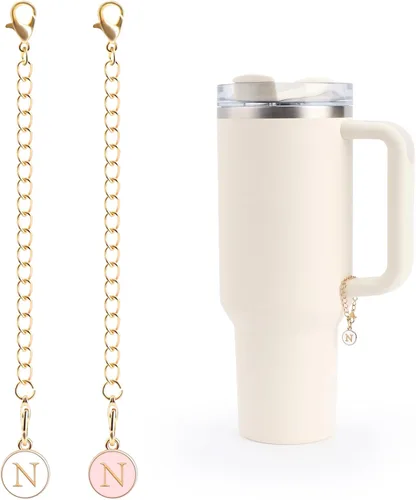 Vista 10 de Accesorios de Copa Stanley de 2 piezas - Dije de 26 letras adecuado para vasos térmicos modernos y Hydro Flask, identificación de mango de taza