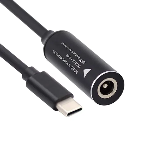 Vista 13 de cablecc 0.098x0.028 in Entrada DC Jack a USB-C Tipo-C Cable de carga de enchufe de alimentación para PD 9V 15V 20V 65W Teléfono portátil