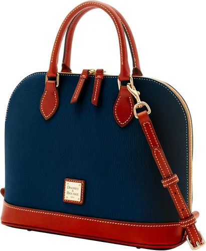 Vista 2 de Dooney & Bourke - Bolsa de cuero texturizado y zíper, funciona como bolsa de mano, monedero, bandolera