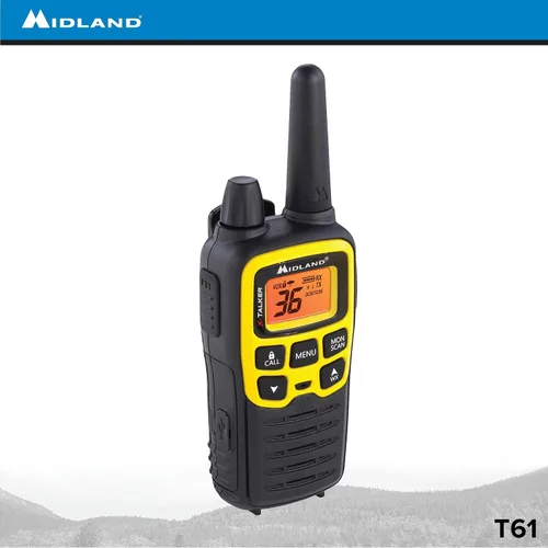 Vista 7 de Midland T61VP3 Radio bidireccional FRS de 36 canales - Walkie Talkie de hasta 32 millas de alcance - Amarillo/Negro (paquete de 6)