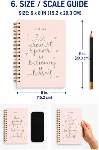 Vista 6 de WORLD TRAVELER Dayna Lee Collection - Cuaderno de espiral de tapa dura de 6 x 8 pulgadas, con 200 páginas forradas para escribir notas o uso