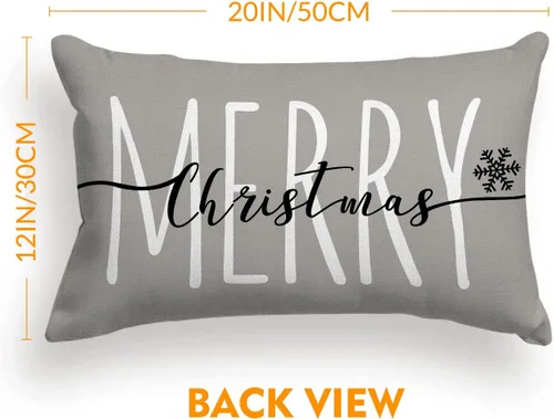 Vista 7 de Jbralid Fundas de almohada de Navidad de 12 x 20 pulgadas, decoración de casa de campo, decoración de invierno para vacaciones, funda de cojín