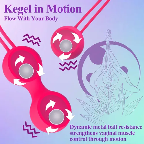 Vista 2 de Kegel - Sistema de ejercicio Kegel, masajeador de peso de bola de 3 piezas para mujeres, principiantes y avanzados, músculos del suelo pélvico