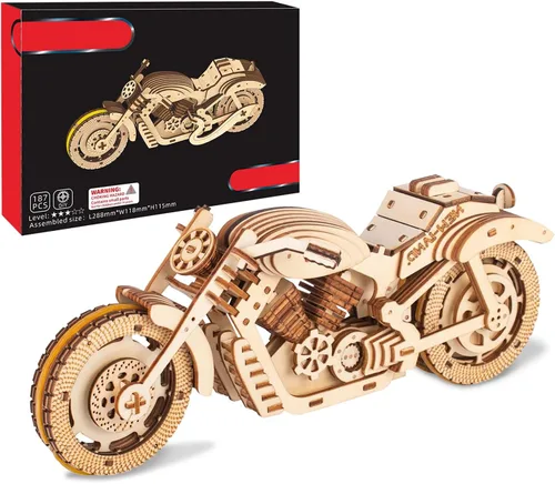 Vista 10 de ROEOLNIL Rompecabezas de madera 3D para ensamblar juguete-Kit de manualidades, decoración del hogar, mejor día de cumpleaños educativo Aviones
