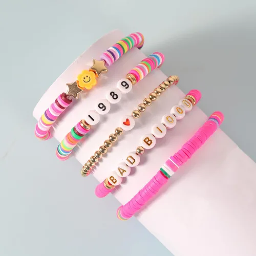 Vista 2 de Taylor - Juego de pulseras y aretes Swiftie de doble corazón para mujeres y niñas, inspirados en cantantes, aretes de amor, pulseras de regalo