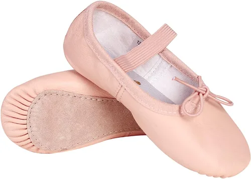 Vista 3 de Stelle Zapatos de ballet para niñas y niños pequeños, zapatillas de ballet de cuero genuino para niños pequeñosniños grandesniños pequeños