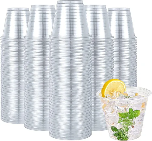 Vista 14 de Turbo Bee Paquete de 100 vasos de plástico transparente de 16 onzas, vasos desechables de plástico de cristal para fiesta para café helado, batido