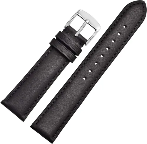 Vista 8 de WOCCI Vintage Leather Watch Bands with Stainless Silver Buckle Replacement Strap 14mm 16mm 18mm 19mm 20mm 21mm 22mm 23mm 24mm
