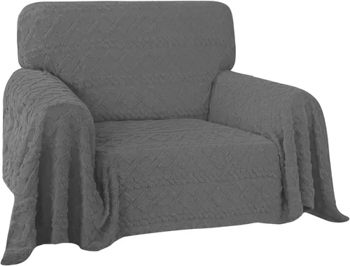 Vista 22 de Easy-Going Funda de Sofá para Silla de 80 x 102 Pulgadas Feliz Navidad, Funda de Terciopelo Jacquard para Sofá de 1 Cojín, Fundas Seccionales