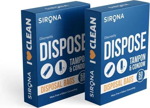 Vista 7 de Sirona Bolsas de eliminación de preservativos y tampones - 50 bolsas para eliminación discreta de tampones y preservativos Bolsa de basura