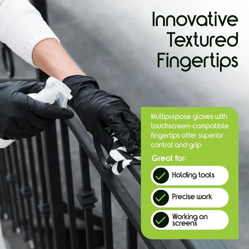 Vista 6 de Inspire Guantes desechables de nitrilo negro 4.5 guantes de limpieza de cocina médica desechables de nitrilo