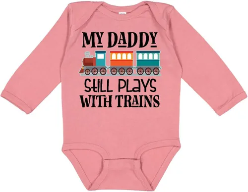 Vista 10 de inktastic Daddy Still Plays with Trains Long Sleeve Creeper