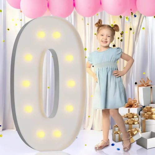 Vista 9 de IMPRSV Letras de mosaico iluminadas de marquesina, 4 pies para globos y fiestas, decoración de kit de arco