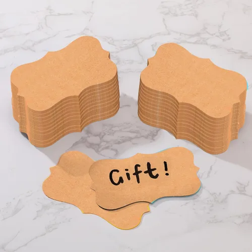 Vista 5 de Yexiya 200 piezas de tarjetas de índice en blanco impresas de papel kraft, tarjetas de notas multicolores para negocios, tarjetas flash de papel